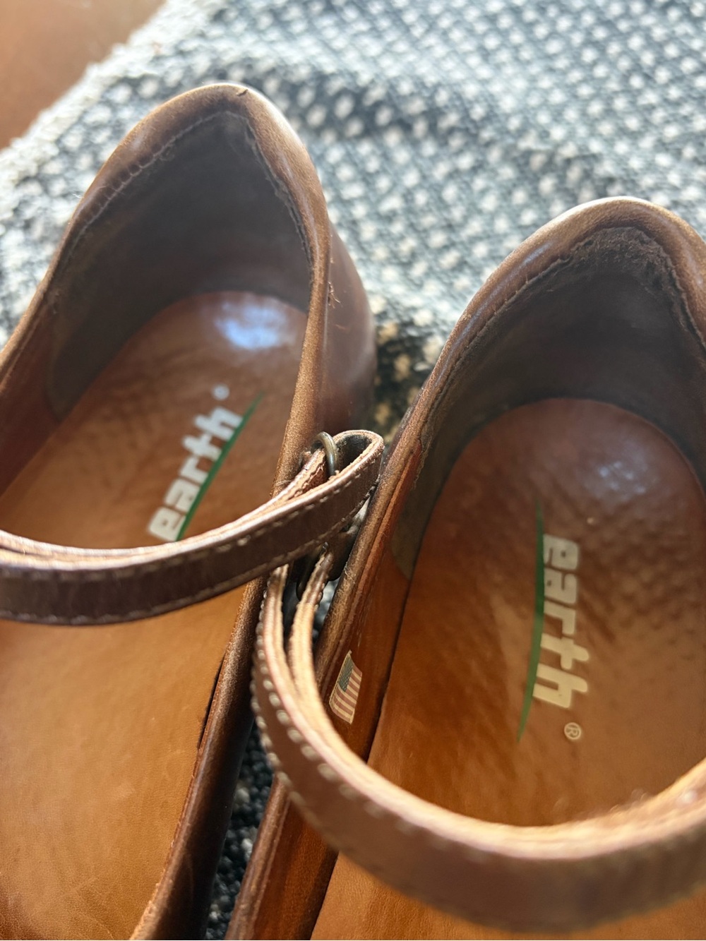 Earth Solar Coffee Leather Mary Jane Negative Heel Shoes 6.5B - Picture 8 of 10
